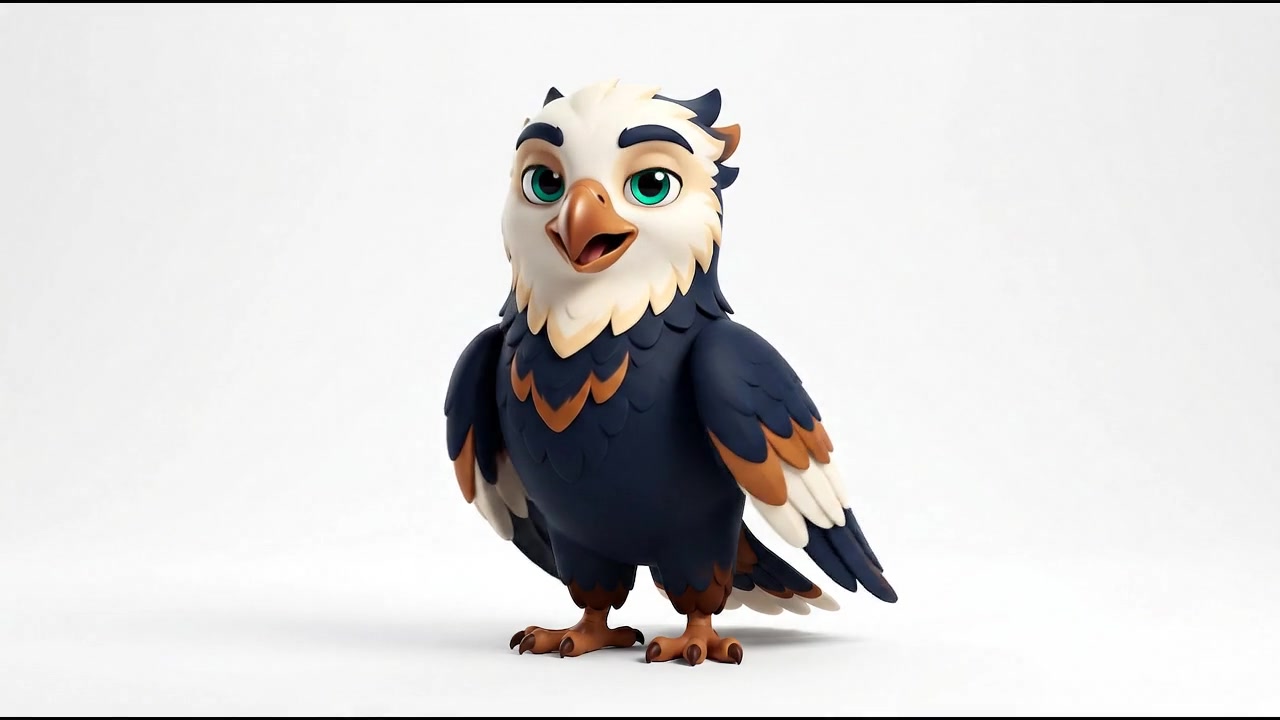 Eagle mascot animation shy pose 202607240904